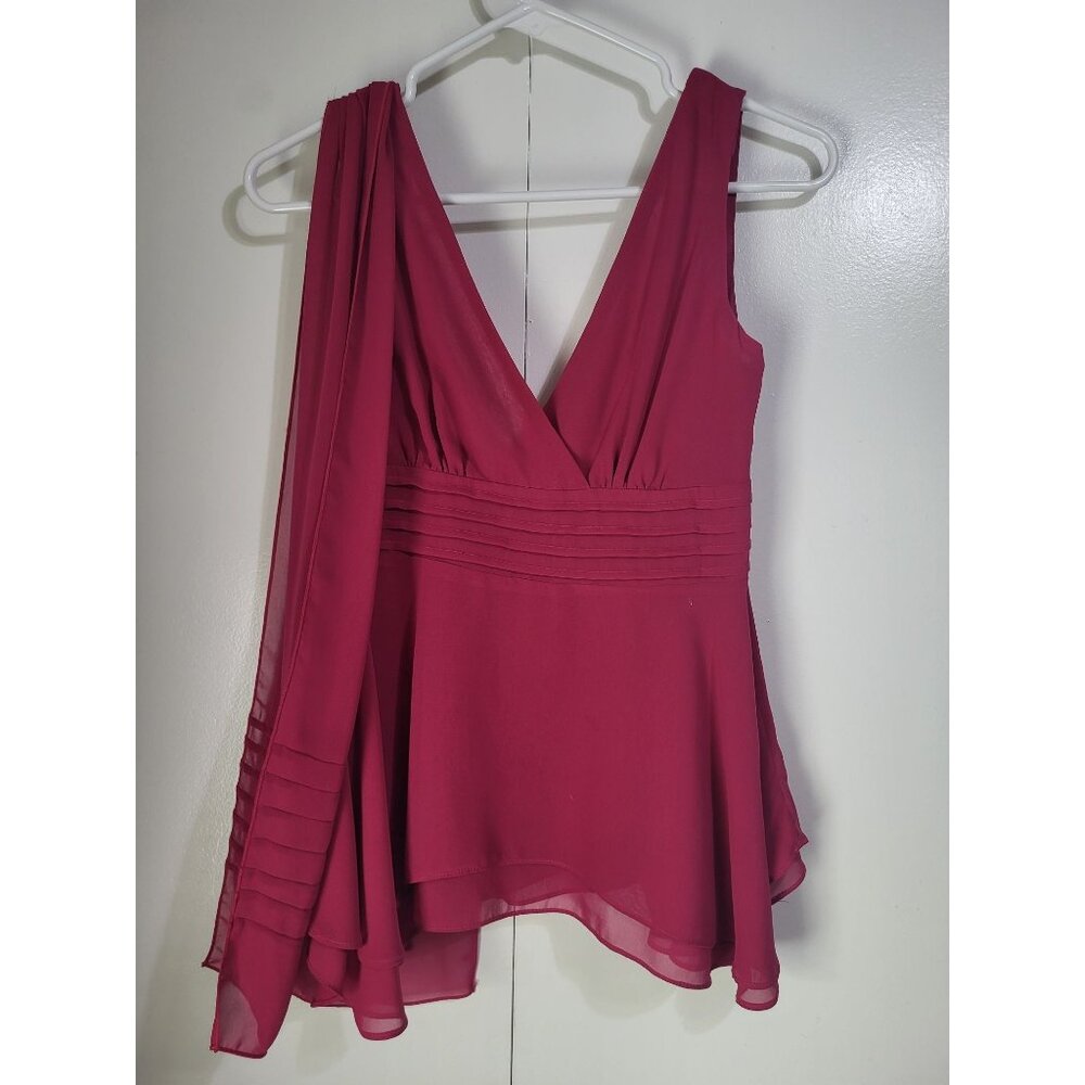 VTG XOXO Womens Small Chiffon Sleeveless Pink Top Flowy y2k Fairy Empire